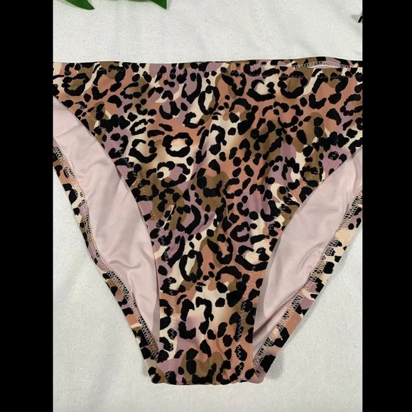 NEW Shade & Shore Leopard‎ Side-Tie Cheeky Bikini Bottoms [ SZ Large ] #3342 - Picture 4 of 10